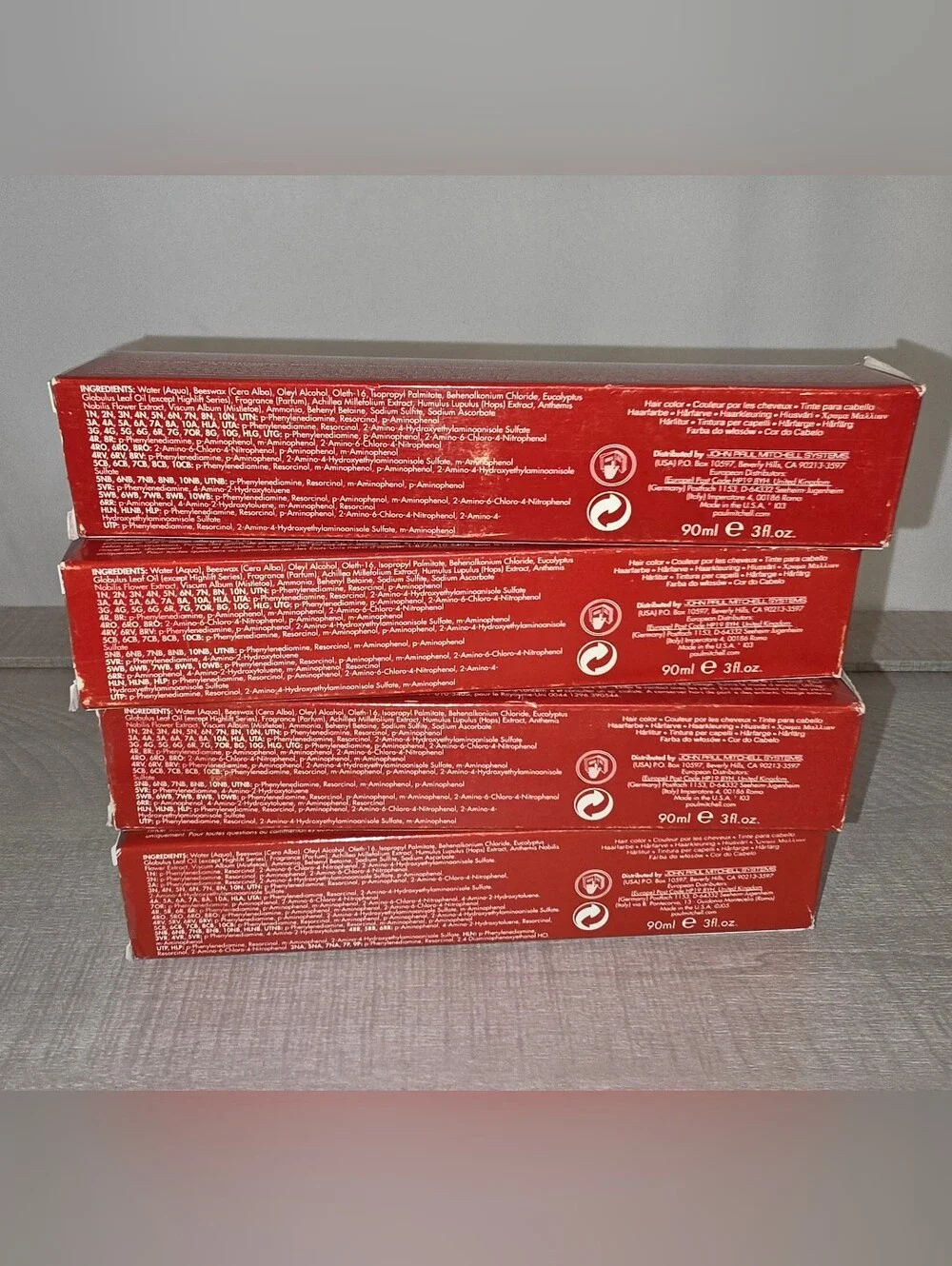 New Paul Mitchell Permanent Cream Hair Color 4-Pack (4RO, 5RO, 6RO, & 8RO)